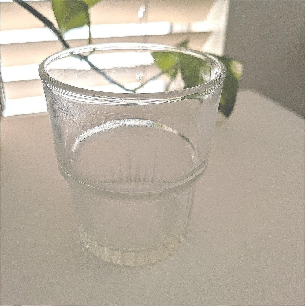 France Bistro Duralex Glass Tumbler Unisex Small Clear Excellent Ribbed Espresso